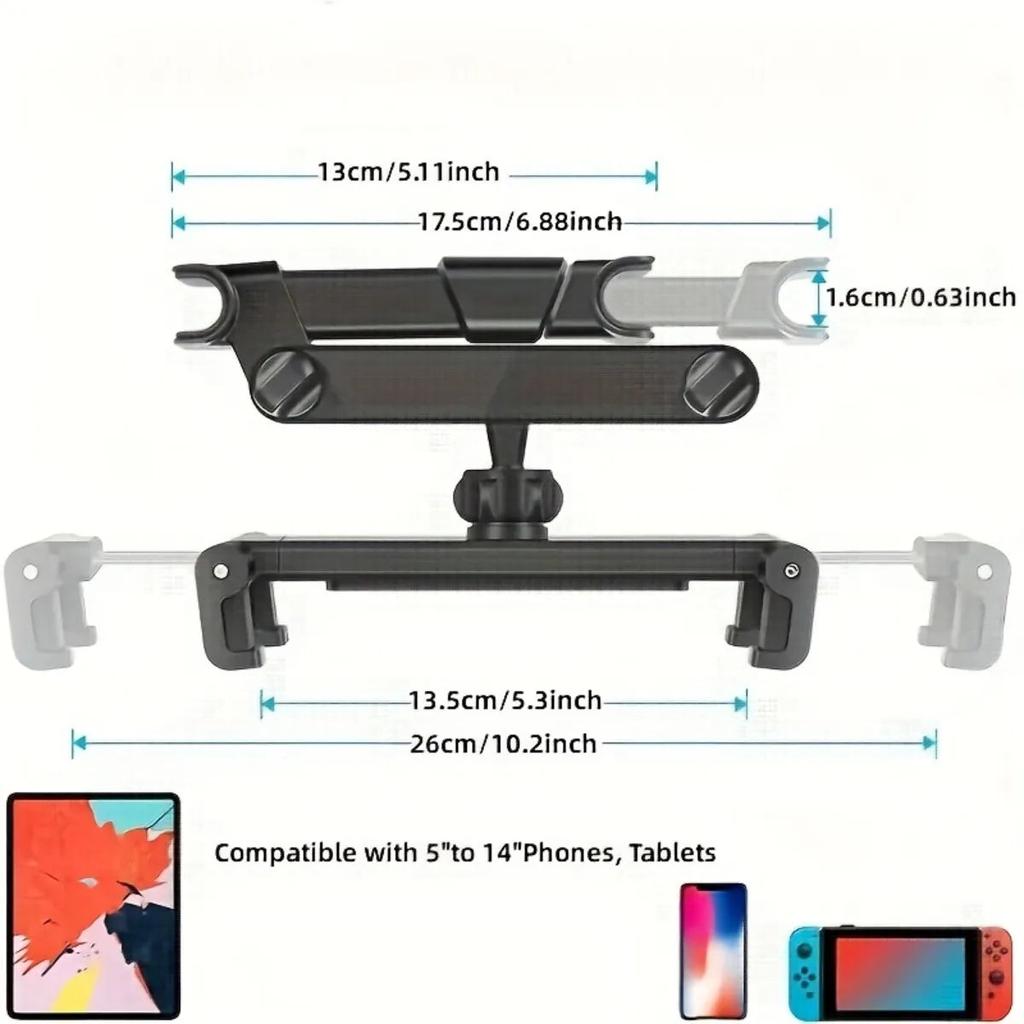 Headrest Car Mount for 4.7-12.9" Tablets by Smart Deals Picks