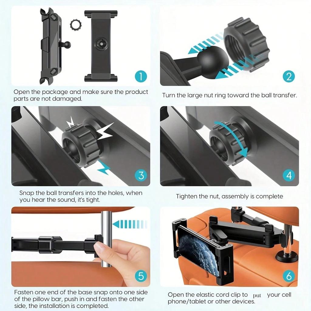 Headrest Car Mount for 4.7-12.9" Tablets by Smart Deals Picks
