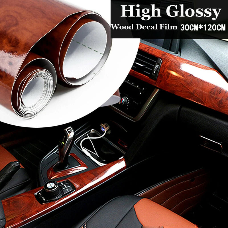 High Gloss Wood Grain Car Interior Vinyl Wrap, 30 x 120 cm by Smart Deals Picks