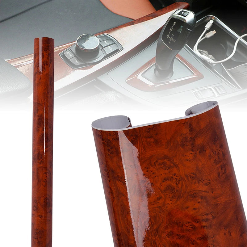 High Gloss Wood Grain Car Interior Vinyl Wrap, 30 x 120 cm by Smart Deals Picks