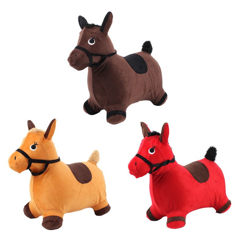 Inflatable Bouncy Horse Toy with Plush Cover by HitMyNeed