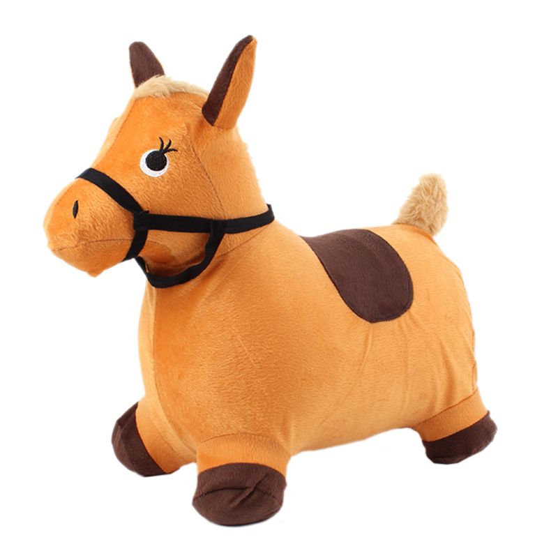 Inflatable Bouncy Horse Toy with Plush Cover by HitMyNeed