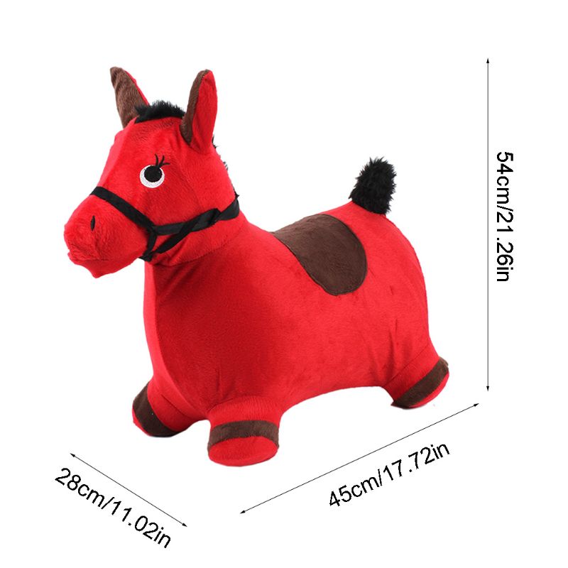 Inflatable Bouncy Horse Toy with Plush Cover by HitMyNeed