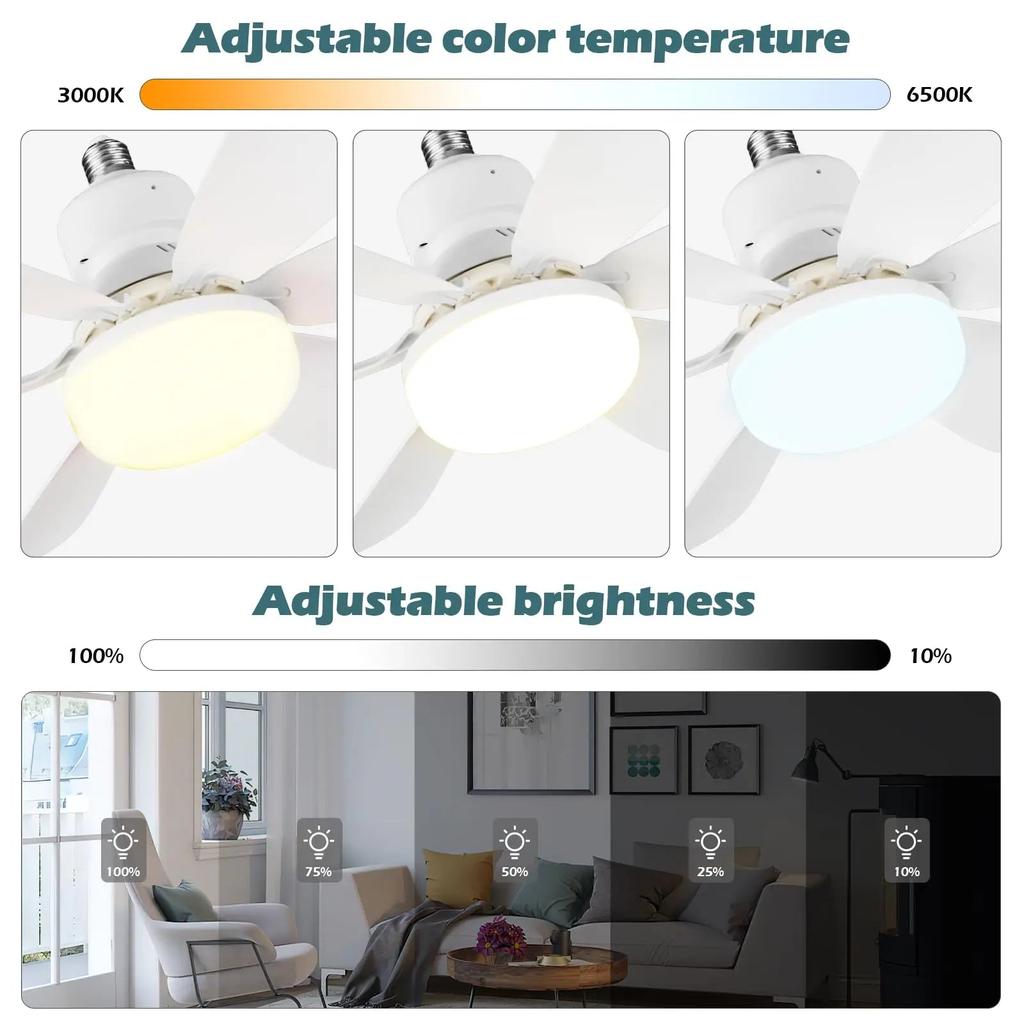 LED 40W Ceiling Fan Light, E27 Base, Remote Dimming by Smart Deals Picks