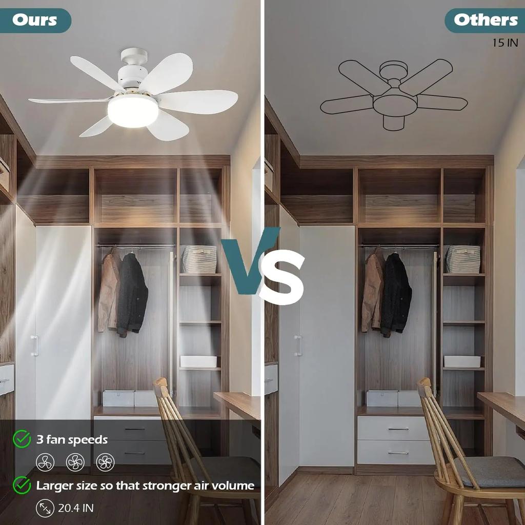 LED 40W Ceiling Fan Light, E27 Base, Remote Dimming by Smart Deals Picks
