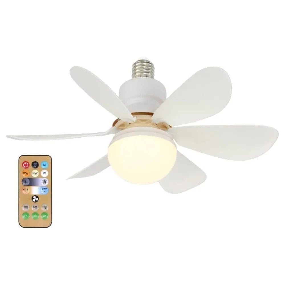 LED 40W Ceiling Fan Light, E27 Base, Remote Dimming white 52cm by Smart Deals Picks