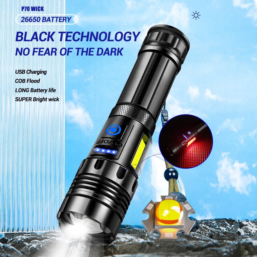 LED Flashlight with Built-In Power Bank, USB Rechargeable by Smart Deals Picks