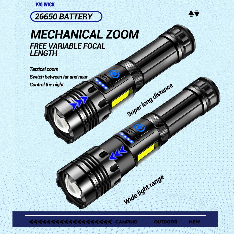 LED Flashlight with Built-In Power Bank, USB Rechargeable by Smart Deals Picks