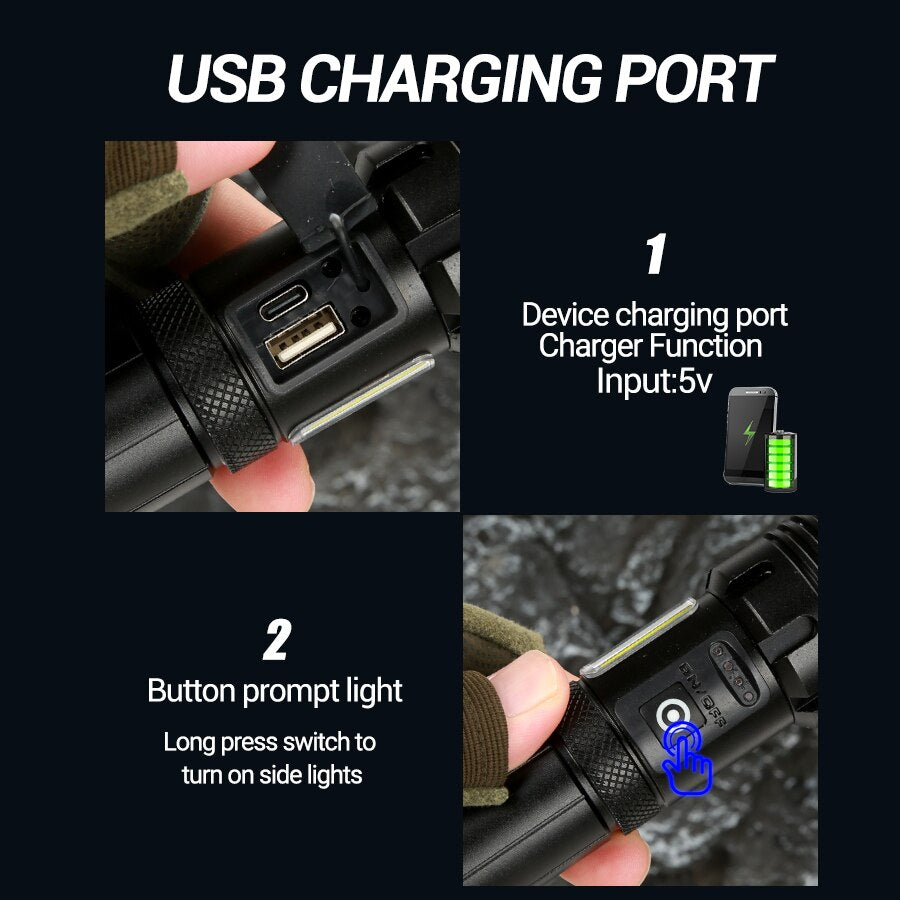 LED Flashlight with Built-In Power Bank, USB Rechargeable by Smart Deals Picks