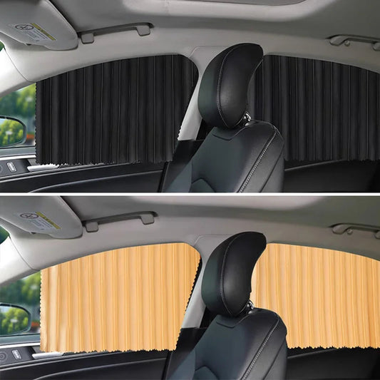 Magnetic Side Window Sun Curtains for Cars front-gold-2pcs by Smart Deals Picks