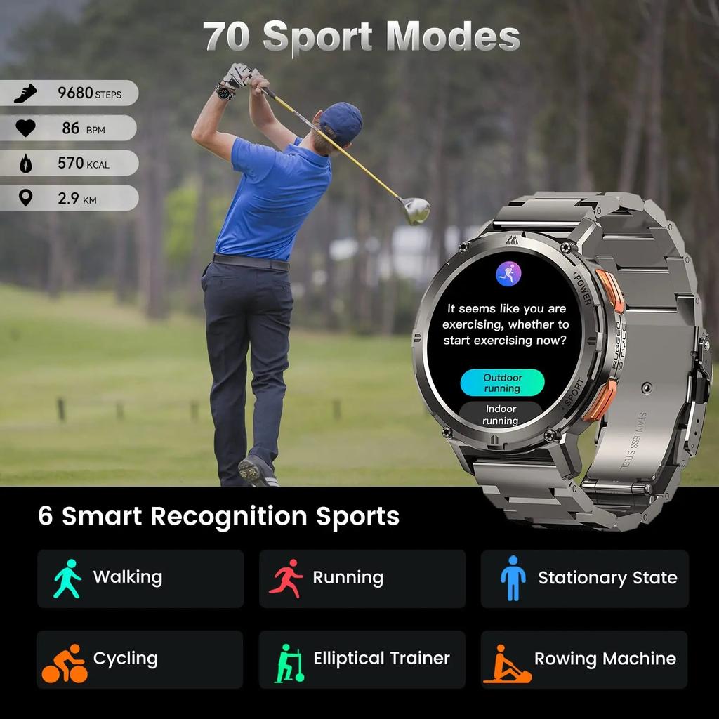 Men's AMOLED Business Smartwatch with Bluetooth Calling by Smart Deals Picks