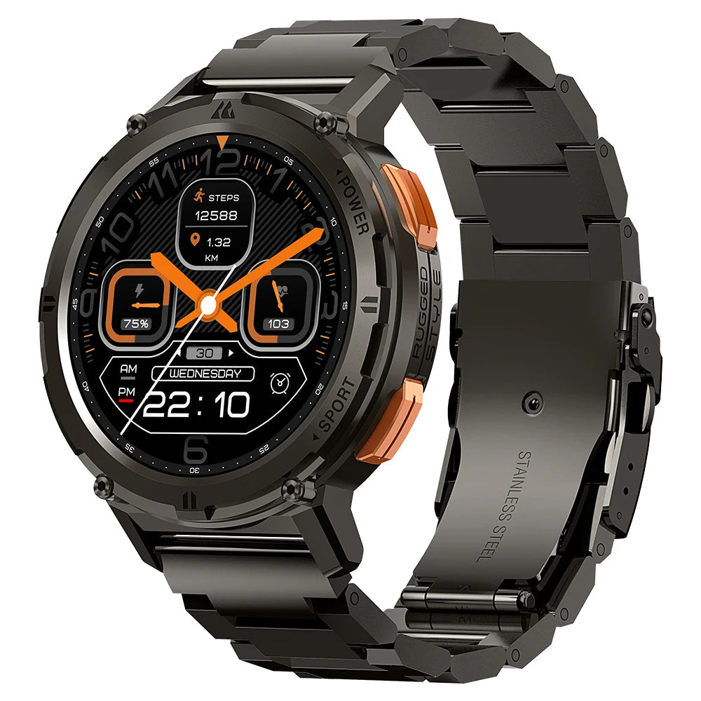 Men's AMOLED Business Smartwatch with Bluetooth Calling black by Smart Deals Picks