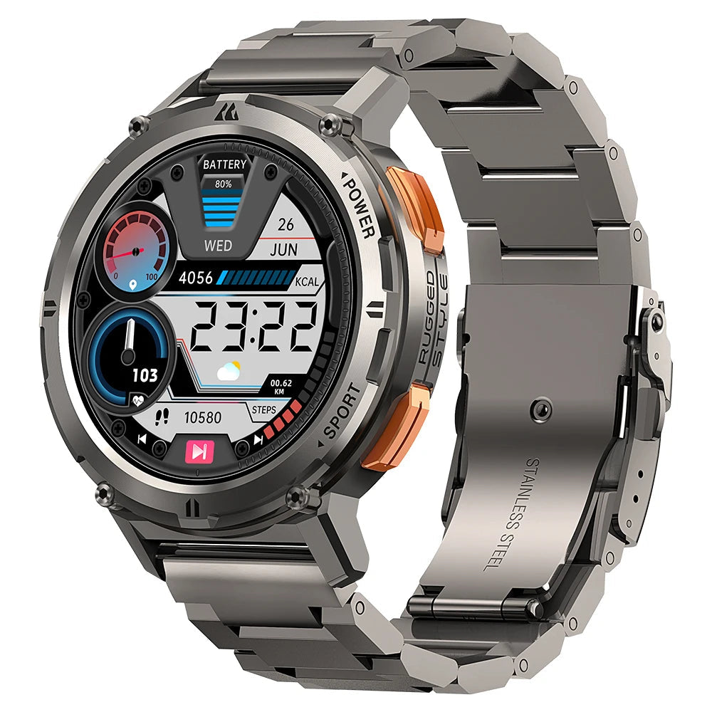 Men's AMOLED Business Smartwatch with Bluetooth Calling silver by Smart Deals Picks