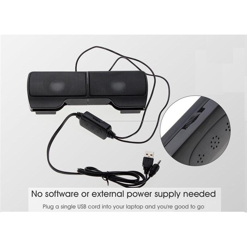 Mini Clip-On USB Laptop Speakers, 2W Stereo by Smart Deals Picks