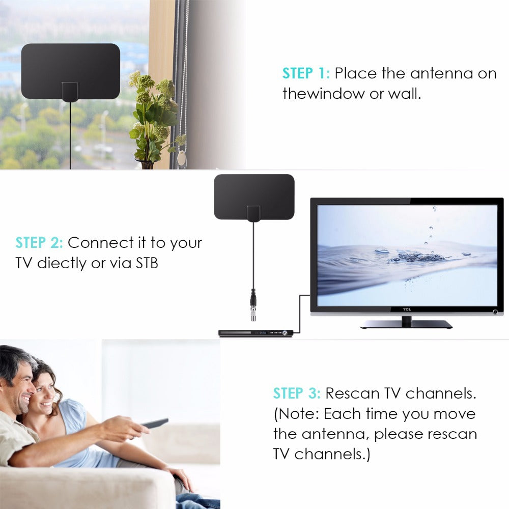 Mini Indoor HDTV Antenna, 50-Mile Digital Range by Smart Deals Picks