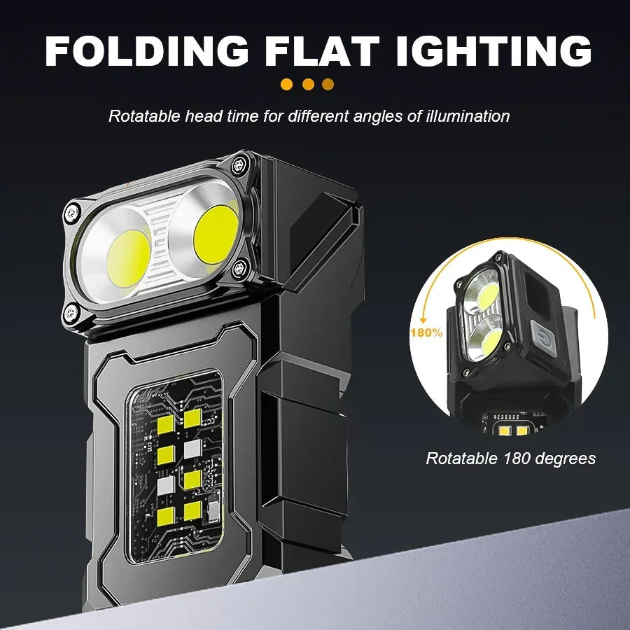 Mini Rotating COB LED Torch, Magnetic, USB-C Rechargeable by Smart Deals Picks