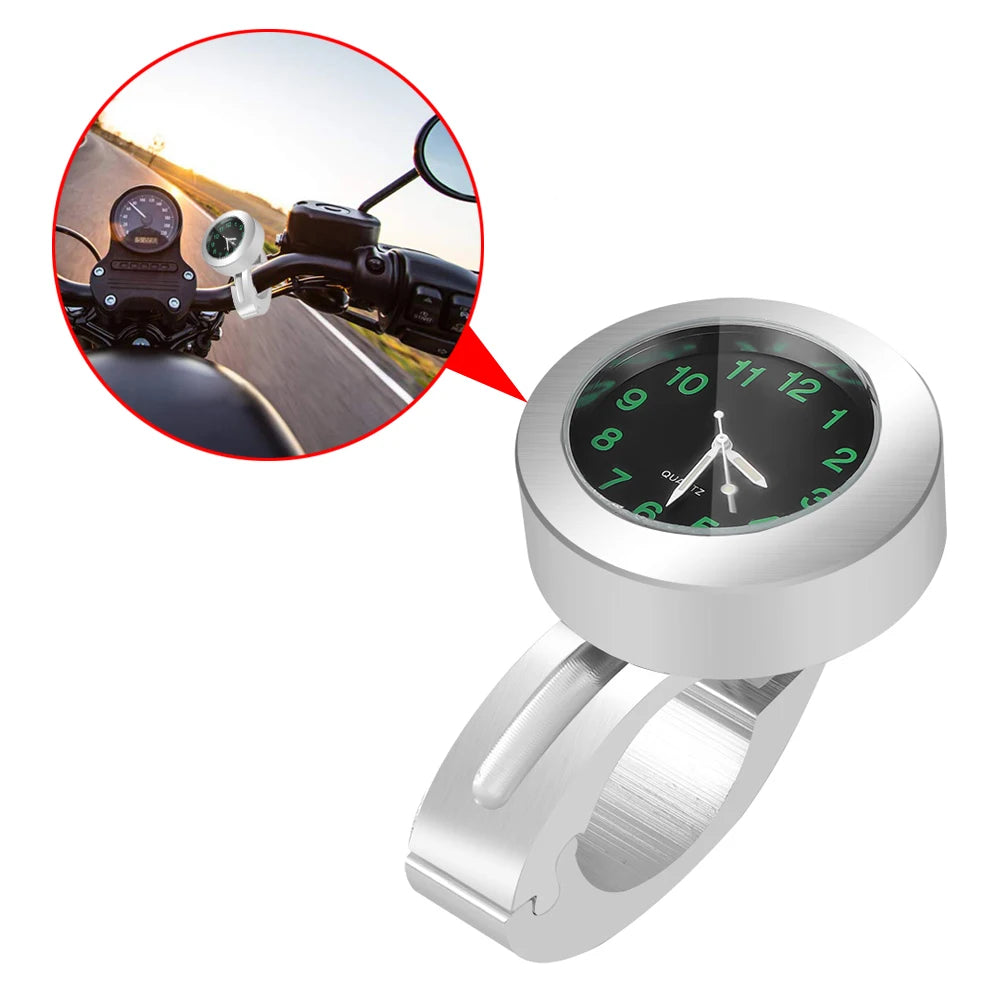Motorcycle Handlebar Clock, Waterproof Stainless Steel by Smart Deals Picks