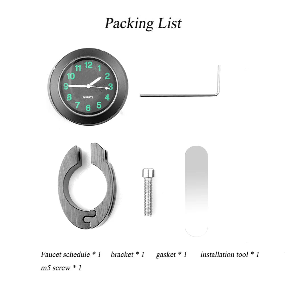 Motorcycle Handlebar Clock, Waterproof Stainless Steel by Smart Deals Picks