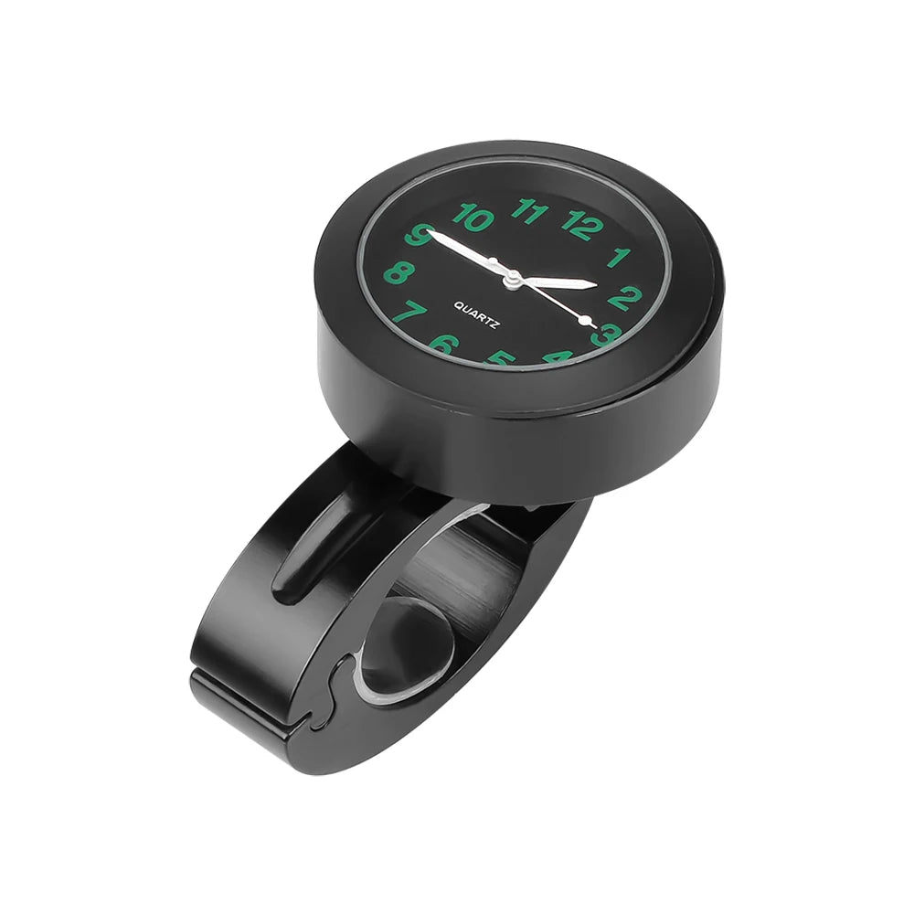 Motorcycle Handlebar Clock, Waterproof Stainless Steel black by Smart Deals Picks
