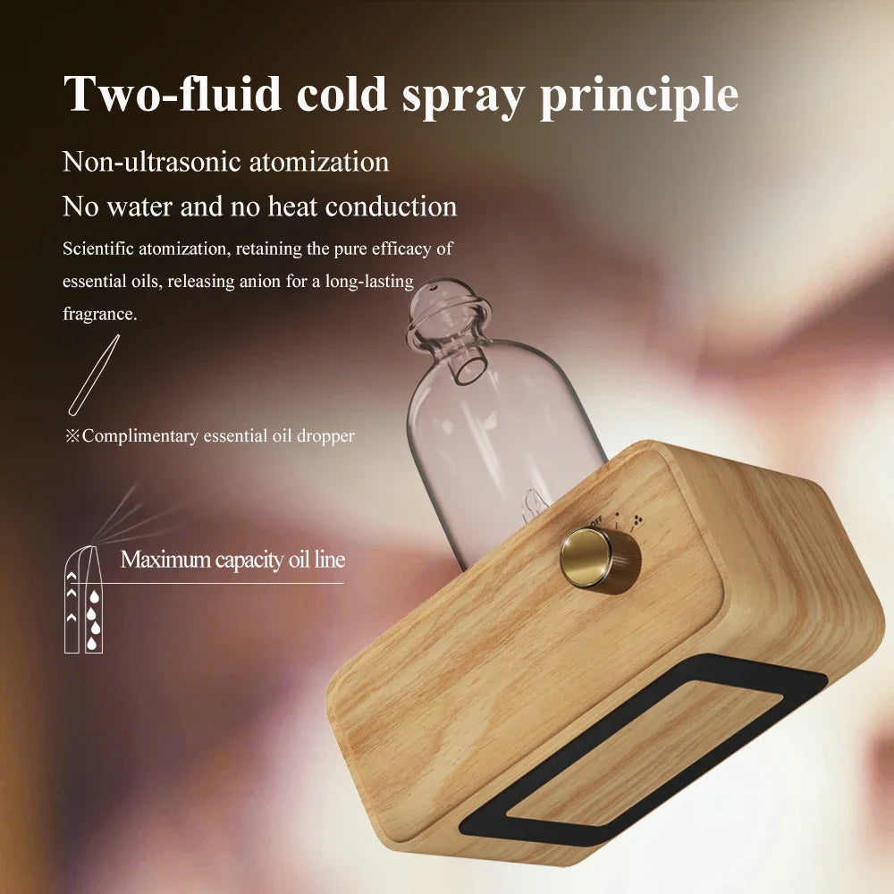 Nebulizing Waterless Essential Oil Diffuser, Wood & Glass by Smart Deals Picks