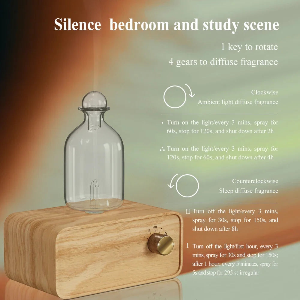 Nebulizing Waterless Essential Oil Diffuser, Wood & Glass by Smart Deals Picks