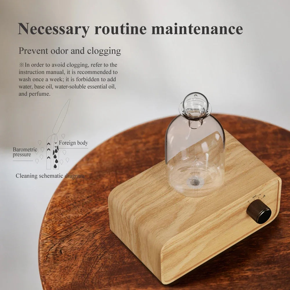 Nebulizing Waterless Essential Oil Diffuser, Wood & Glass by Smart Deals Picks
