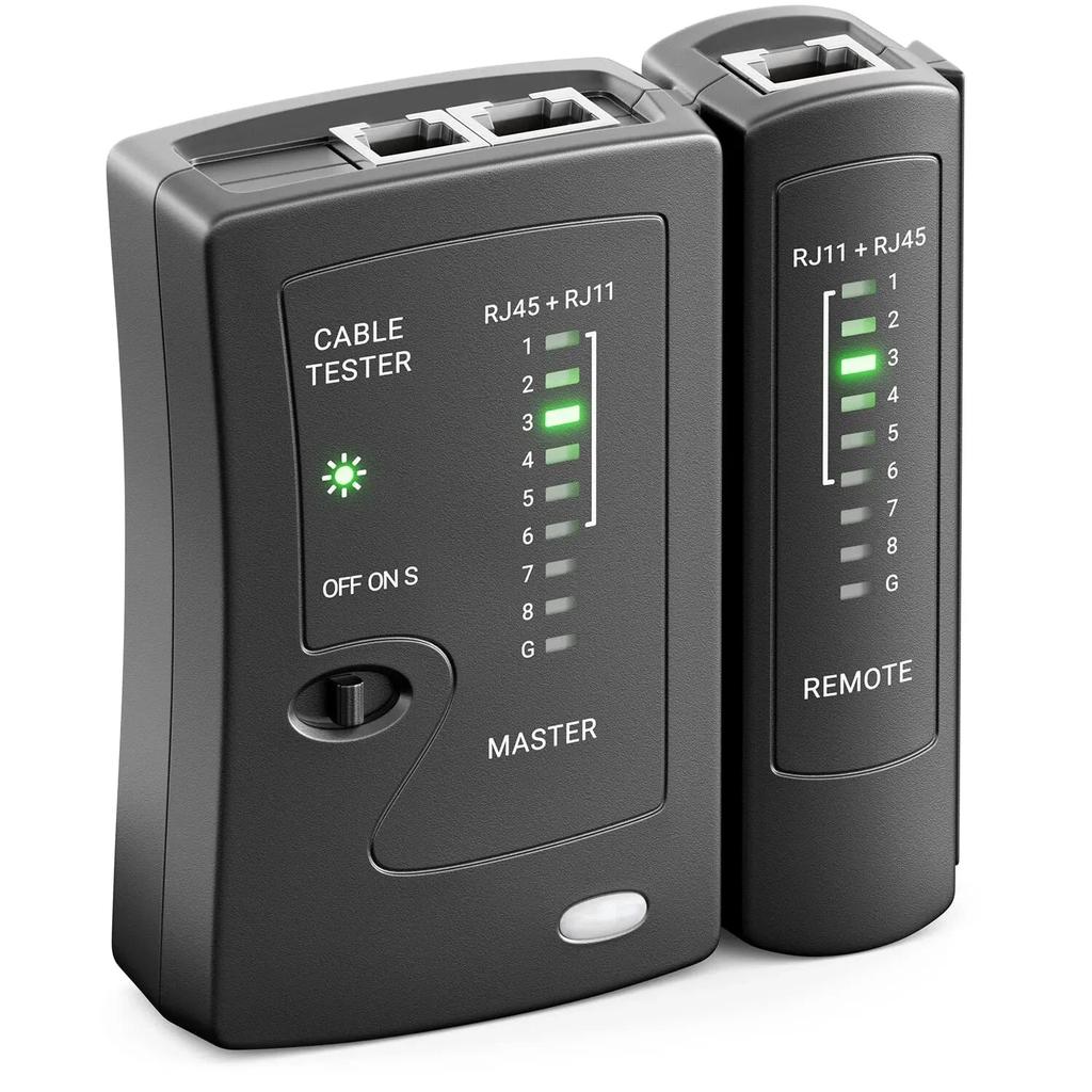 Network Ethernet Cable Tester for RJ45, RJ11, RJ12 black by Smart Deals Picks