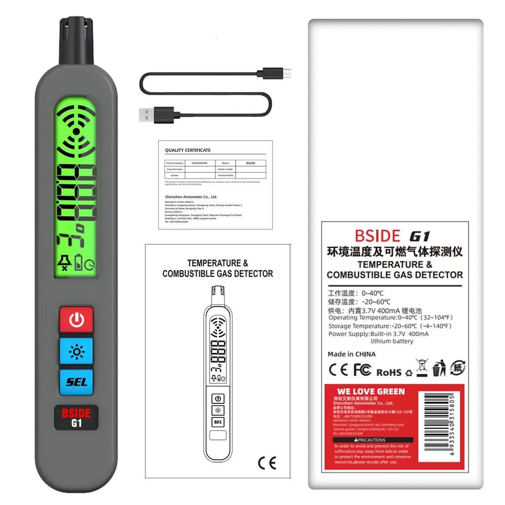 Portable Combustible Gas Detector with Alarm & LCD by Smart Deals Picks