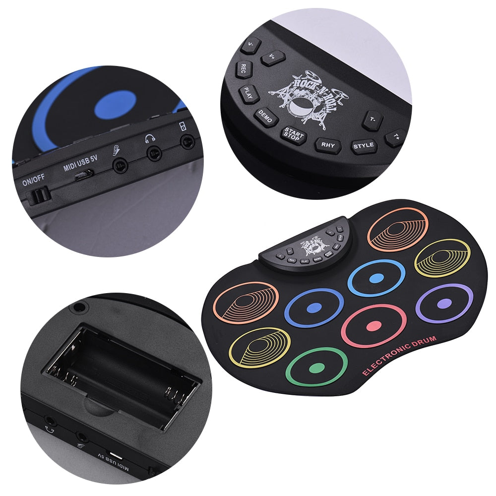 Portable Roll-Up Drum Pad Kit, Electronic by Smart Deals Picks