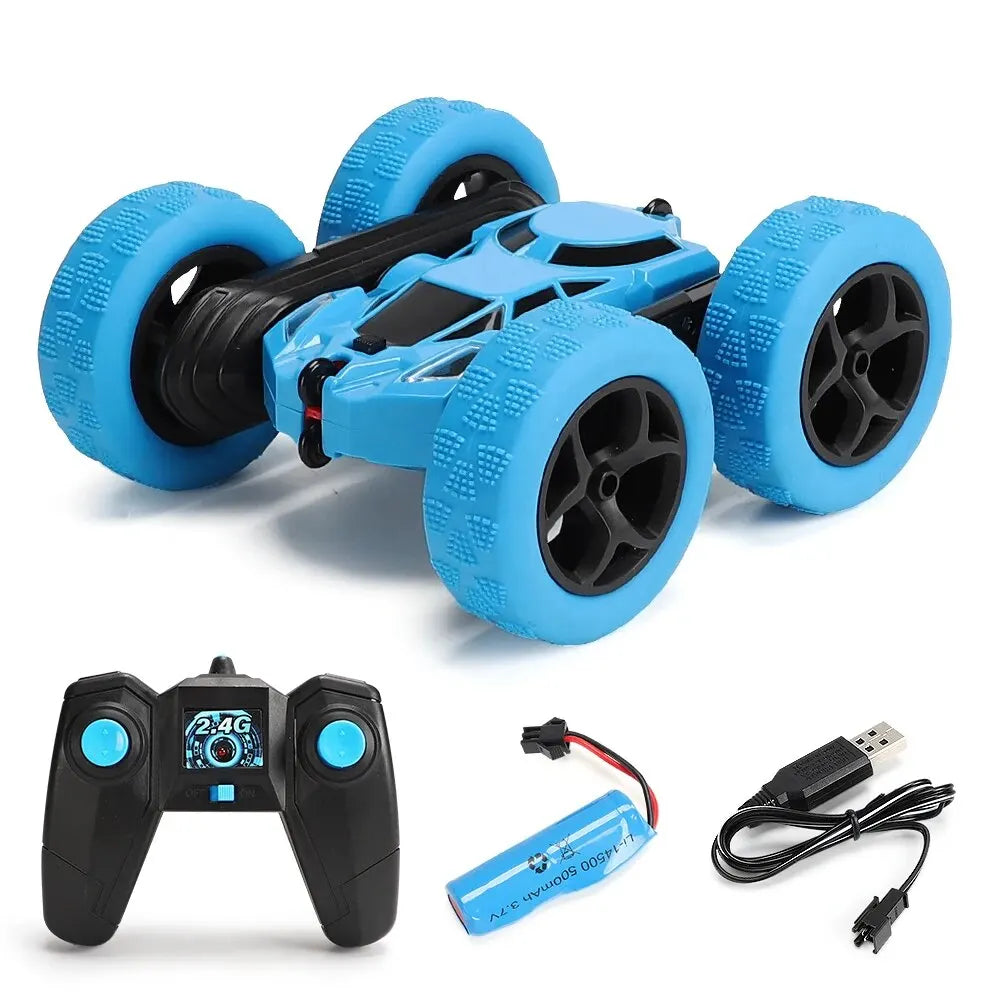 RC Double-Sided Stunt Car, 360 Rotation, 2.4G blue-rc-stunt-car by Smart Deals Picks