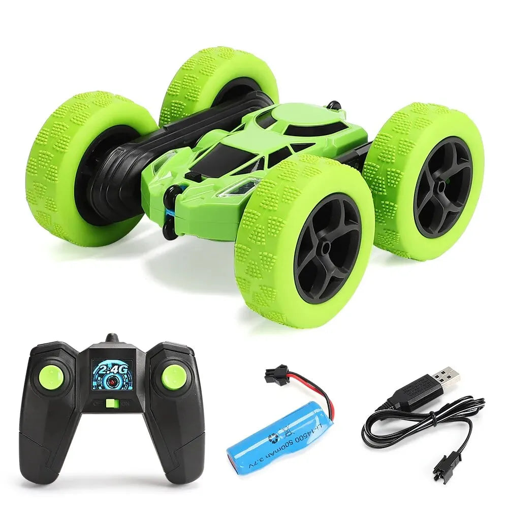 RC Double-Sided Stunt Car, 360 Rotation, 2.4G green-rc-stunt-car by Smart Deals Picks