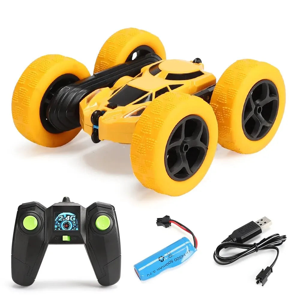 RC Double-Sided Stunt Car, 360 Rotation, 2.4G orange-rc-stunt-car by Smart Deals Picks