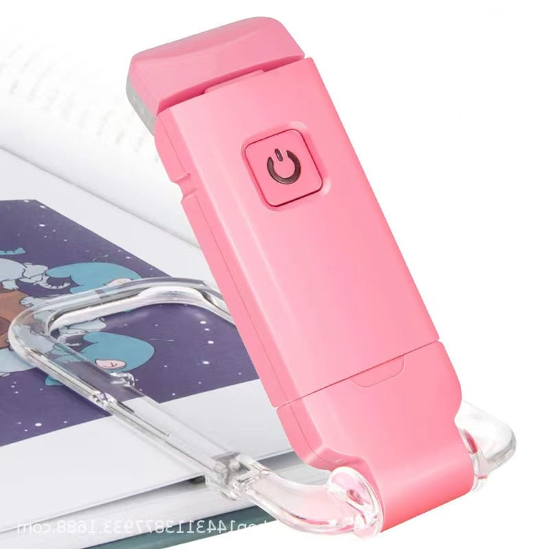 Rechargeable Clip-On Book Light, 9 Modes, Foldable pink by Smart Deals Picks