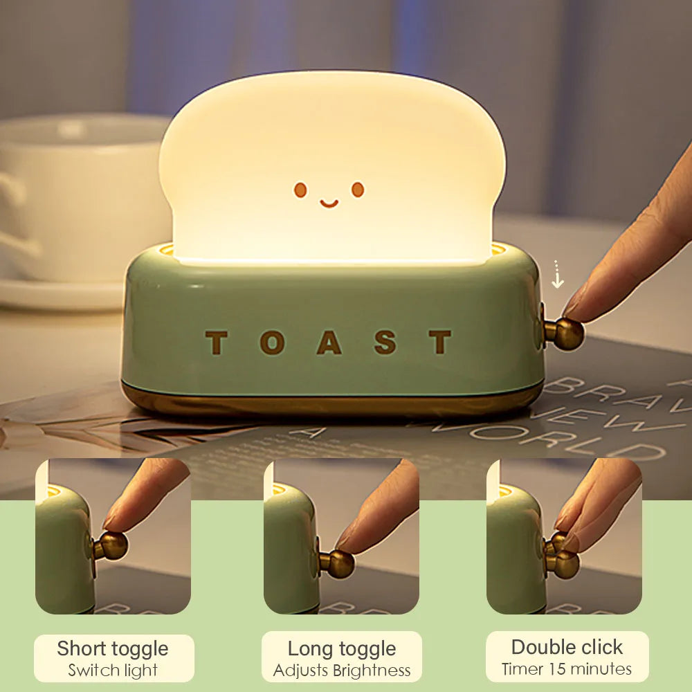 Rechargeable Toast Night Light with Dimmer by Smart Deals Picks