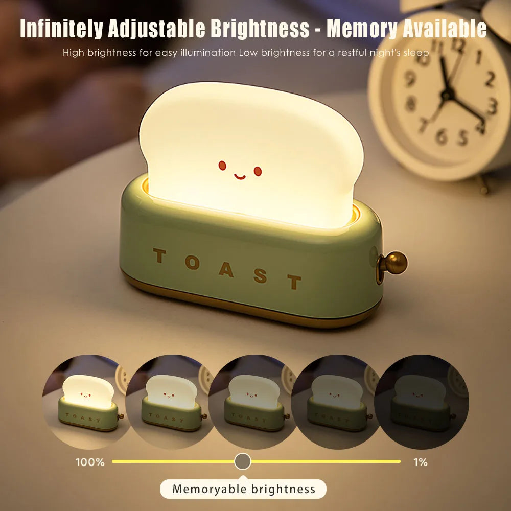 Rechargeable Toast Night Light with Dimmer by Smart Deals Picks