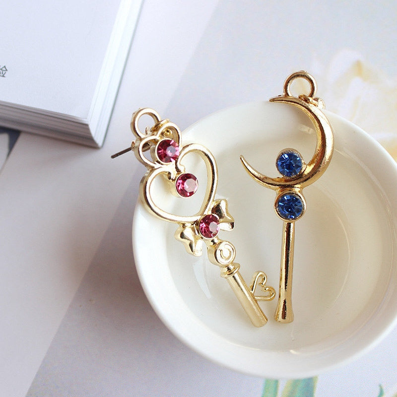 Sailor Moon Mismatched Alloy Dangle Earrings by HitMyNeed