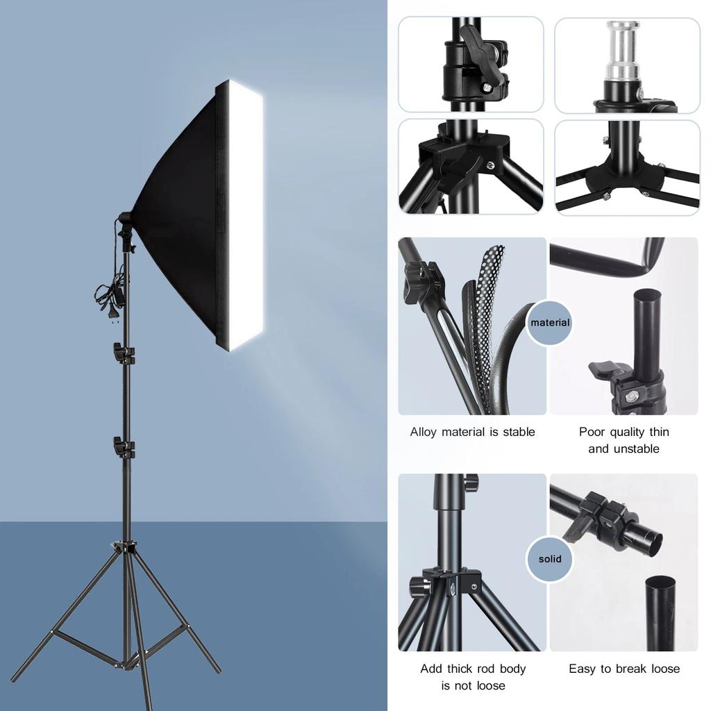 Softbox Lighting Kit with Tripod and E27 Continuous Bulb by Smart Deals Picks