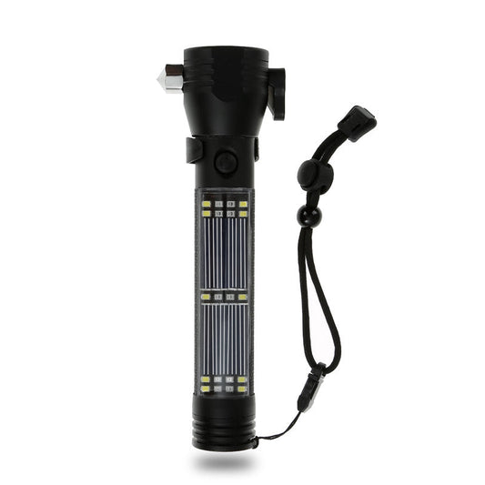 Solar Emergency Flashlight with Power Bank and Rescue Tools by Smart Deals Picks