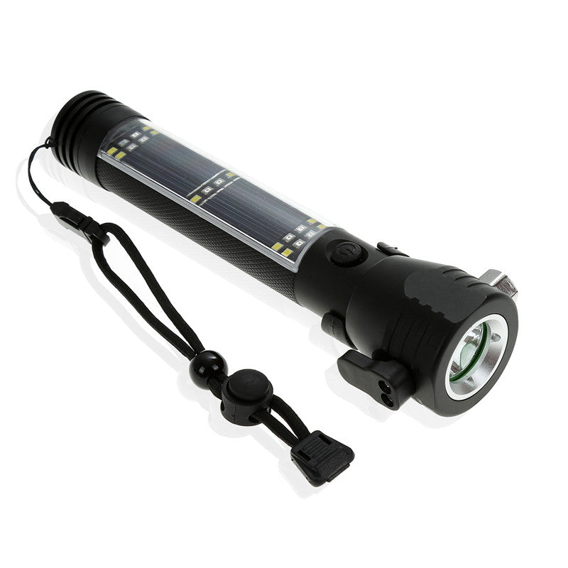 Solar Emergency Flashlight with Power Bank and Rescue Tools by Smart Deals Picks
