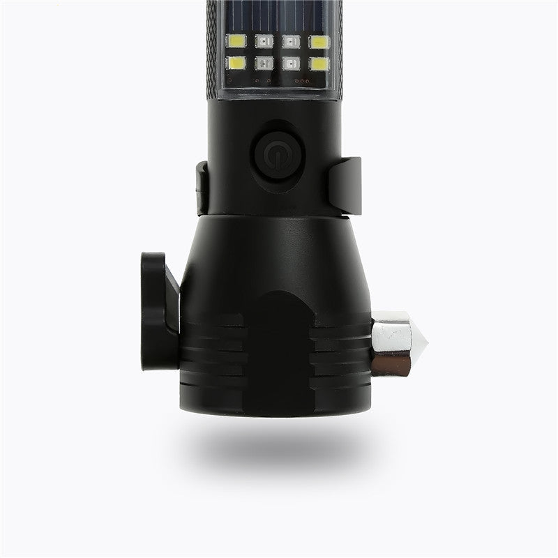 Solar Emergency Flashlight with Power Bank and Rescue Tools by Smart Deals Picks