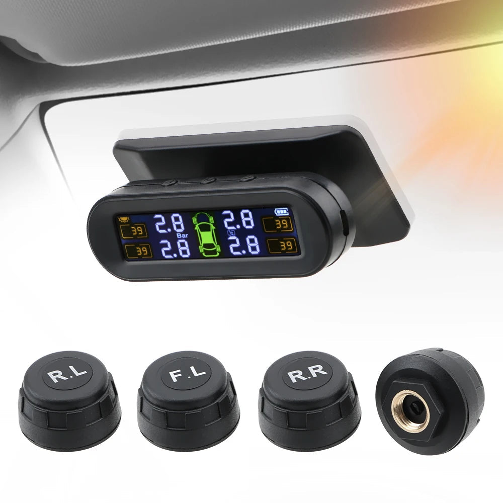 Solar TPMS with 4 External Sensors and Temp Alerts by Smart Deals Picks