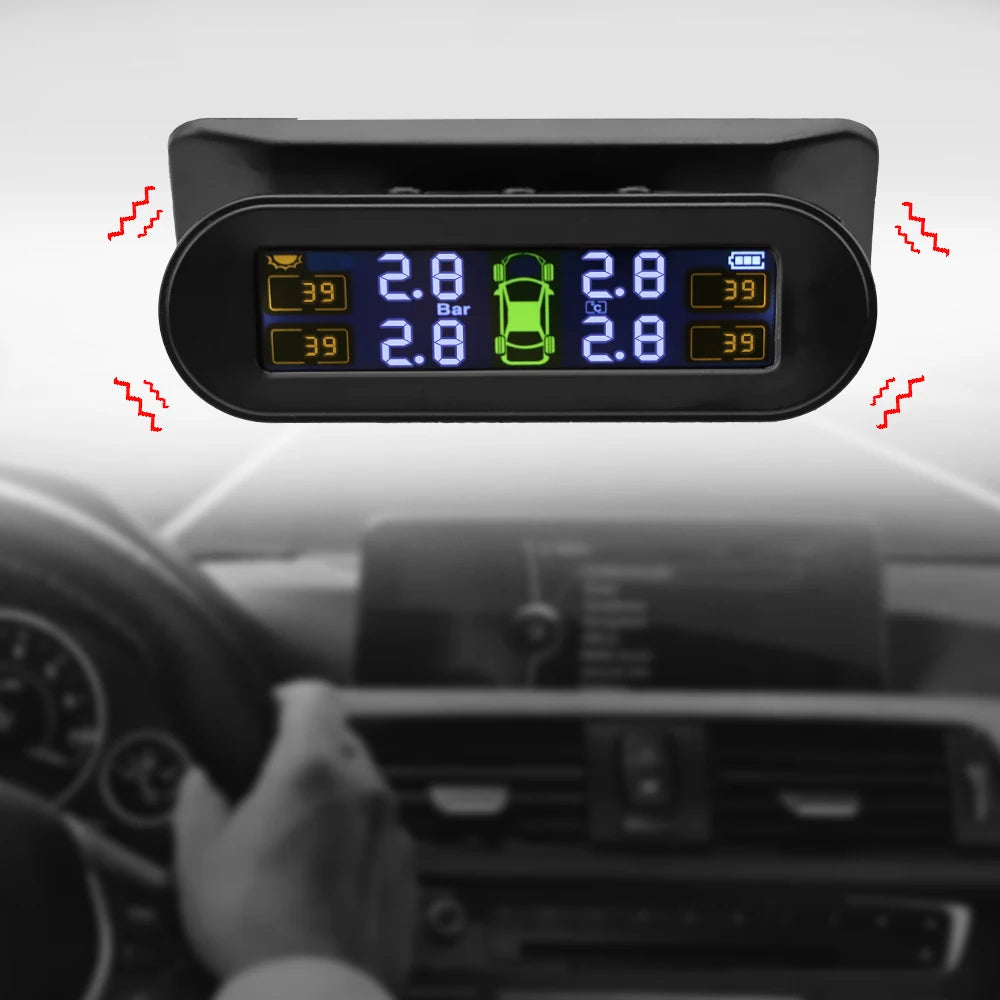 Solar TPMS with 4 External Sensors and Temp Alerts by Smart Deals Picks