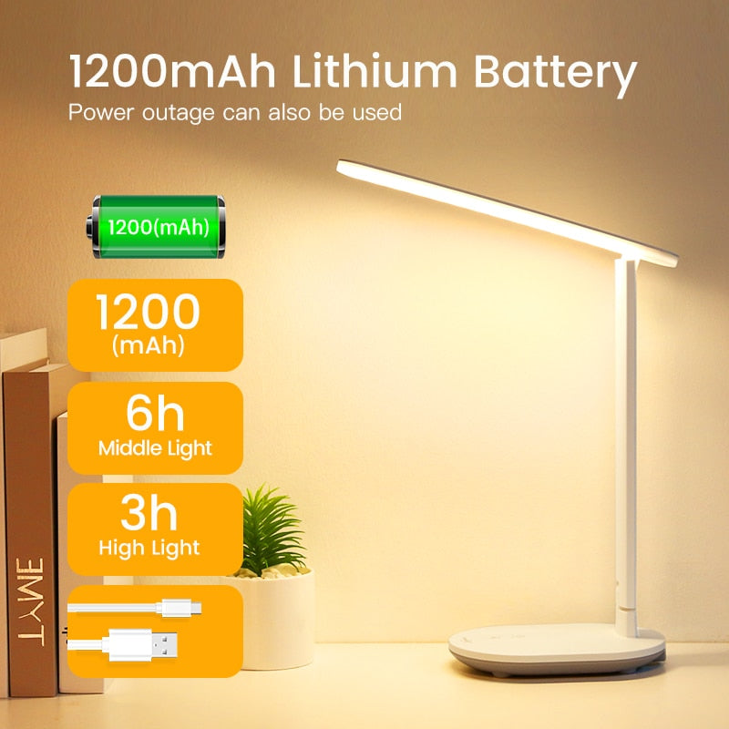 Touch-Control LED Desk Lamp, Rechargeable and Dimmable by Smart Deals Picks