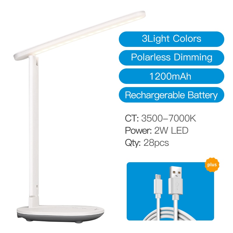 Touch-Control LED Desk Lamp, Rechargeable and Dimmable by Smart Deals Picks