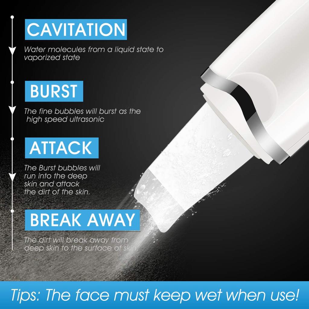 Ultrasonic Facial Skin Scrubber with 3 Care Modes by HitMyNeed