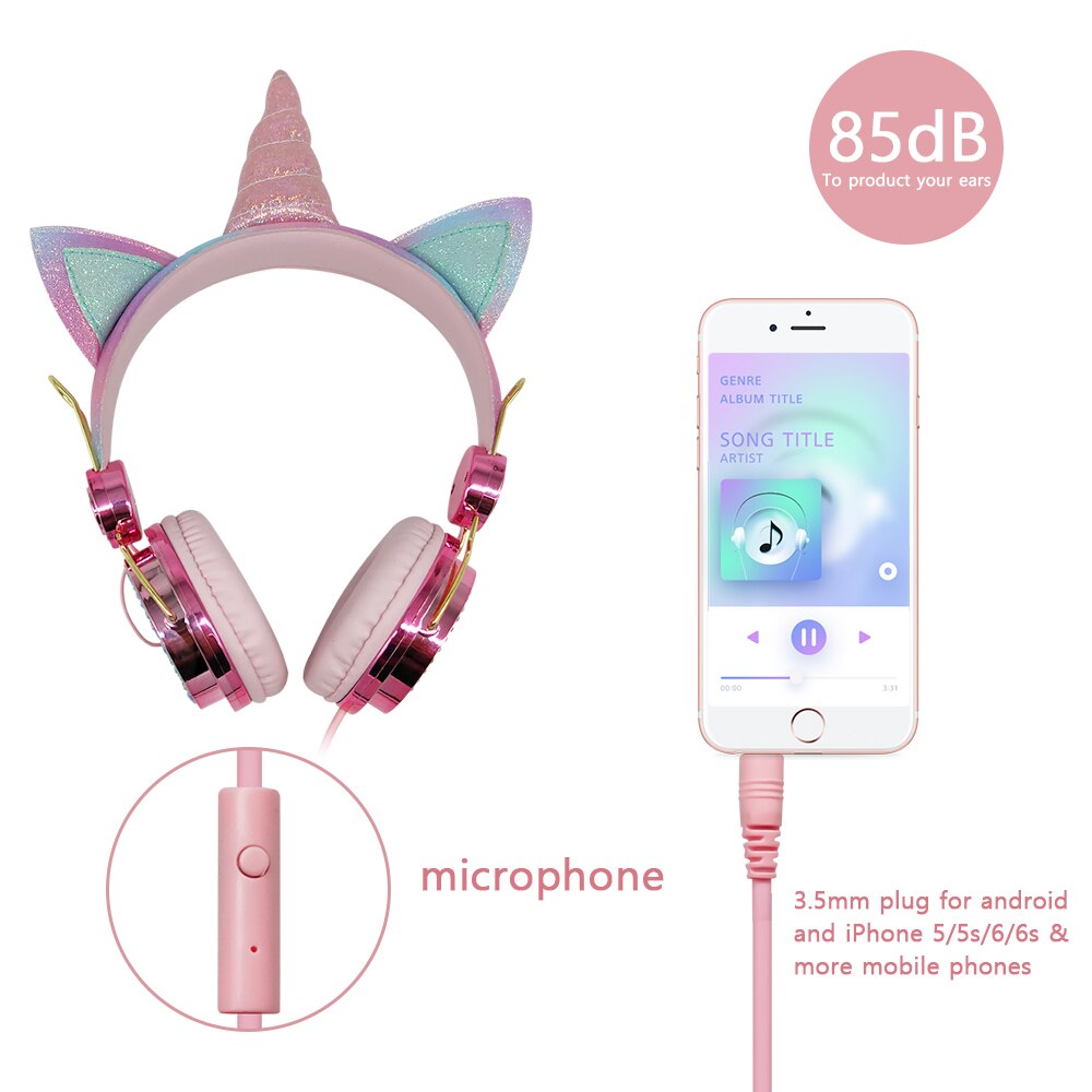 Unicorn Wired Headset with Mic and Volume Control by Smart Deals Picks