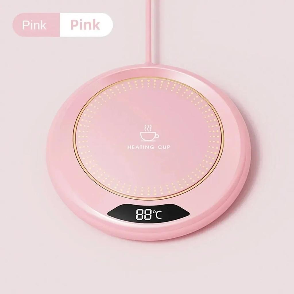 USB Heating Coaster Mug Warmer, 3 Heat Levels pink by Smart Deals Picks