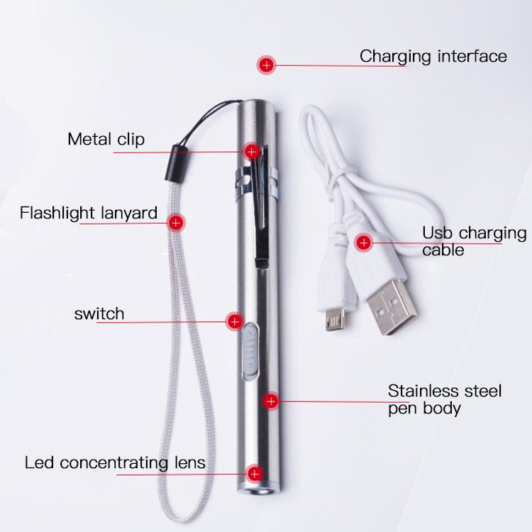 USB Rechargeable LED Penlight Torch, Aluminum Body by Smart Deals Picks