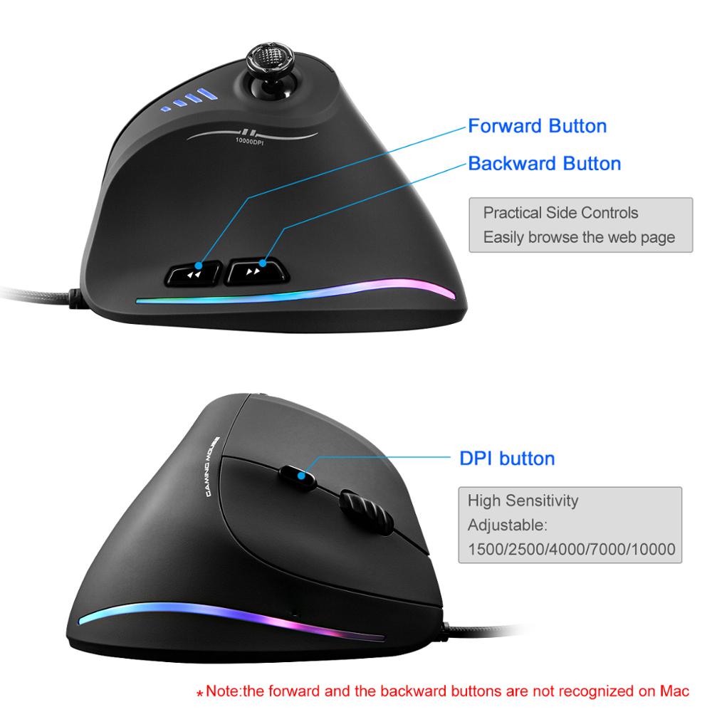 Vertical RGB Gaming Mouse, 11 Programmable Buttons by Smart Deals Picks