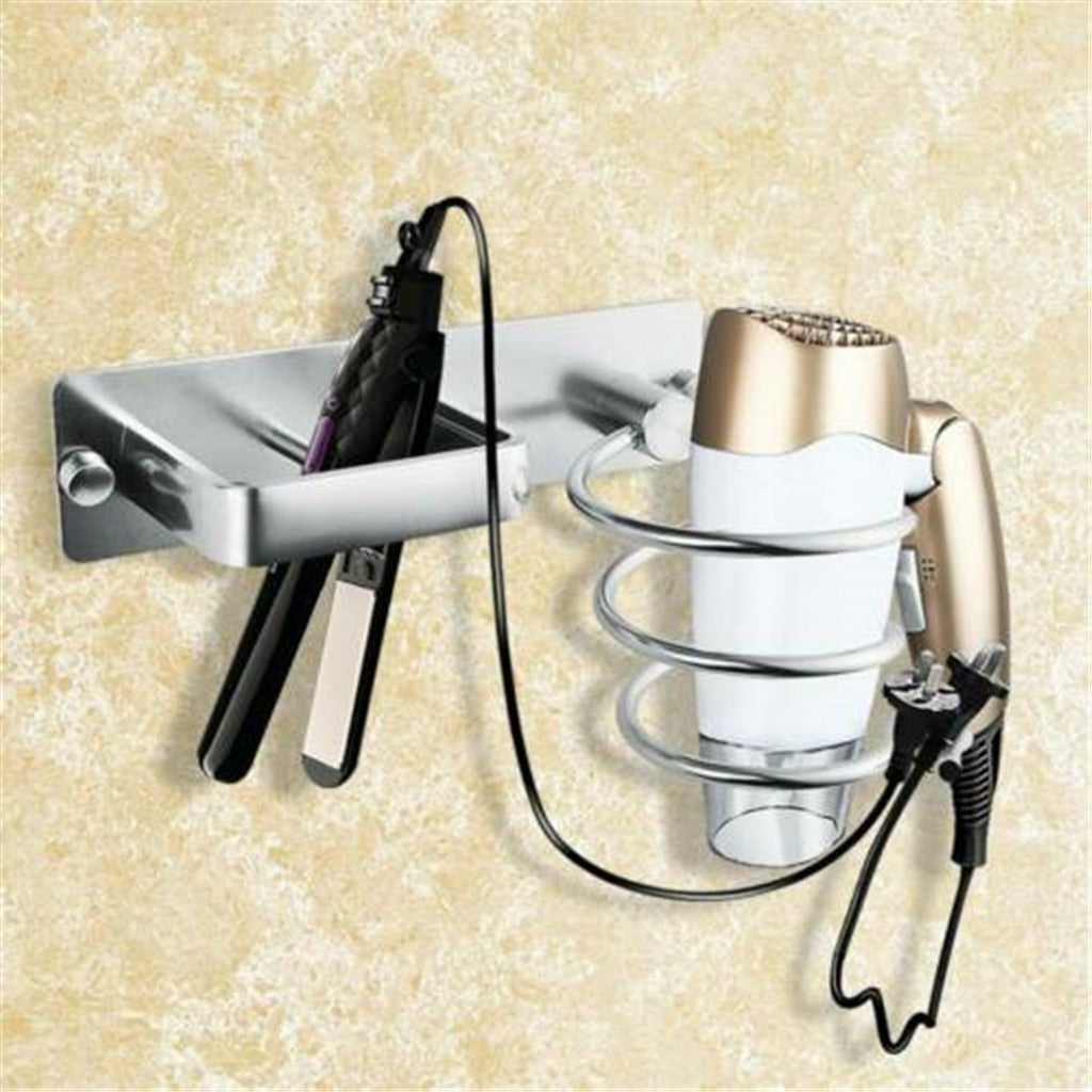 Wall-Mount Hair Dryer and Straightener Holder by HitMyNeed